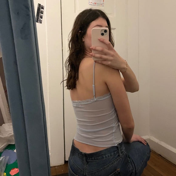 Blue Lace Tank Top/Going Out Top - Picture 3 of 5